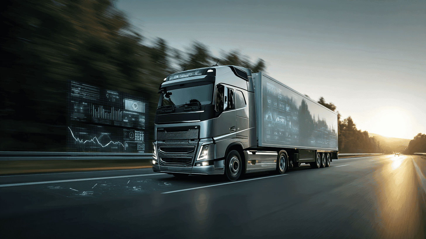 UK freight lorries on a motorway — transport sustainability